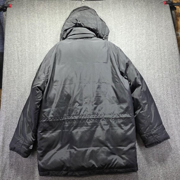Polo Ralph Lauren Jacket Mens Large Black Down Hooded Parka Nylon Winter Coat - Picture 4 of 11